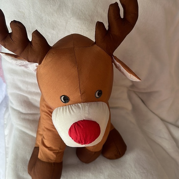 Rudolph the red nose reindeer parachute material, large plush stuffed animal - Picture 7 of 10